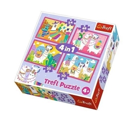 S.CENA Puzzle 4w1 Lamy na wakacjach Trefl